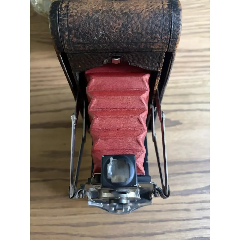 Antique 1912 Kodak No 1A Folding Pocket Model D With Red Bellows